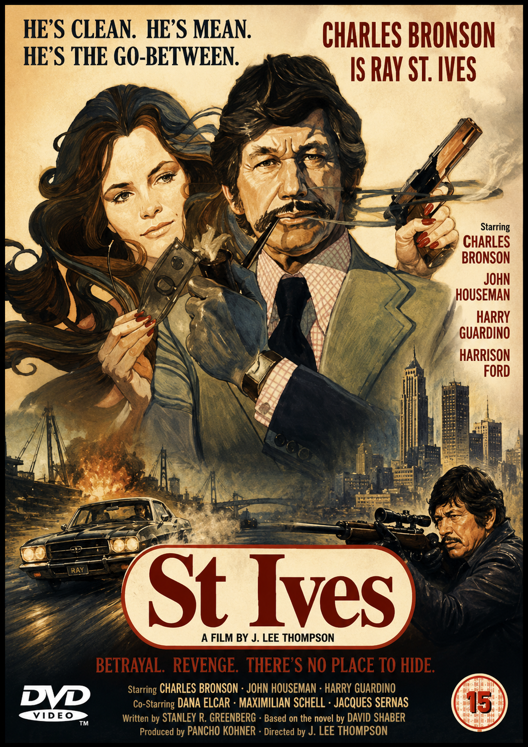 ST. IVES (1976) Charles Bronson, John Houseman, Jacqueline Bisset, Maximilian Schell, Harry Guardino ,Dana Elcar ,Michael Lerner - Public Domain Movie DVD NO CASE