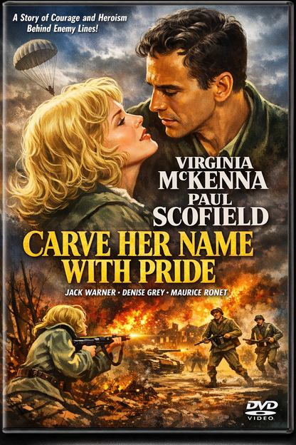 CARVE HER NAME IN PRIDE (1958) - Virginia McKenna ,Paul Scofield - Public Domain DVD NO CASE
