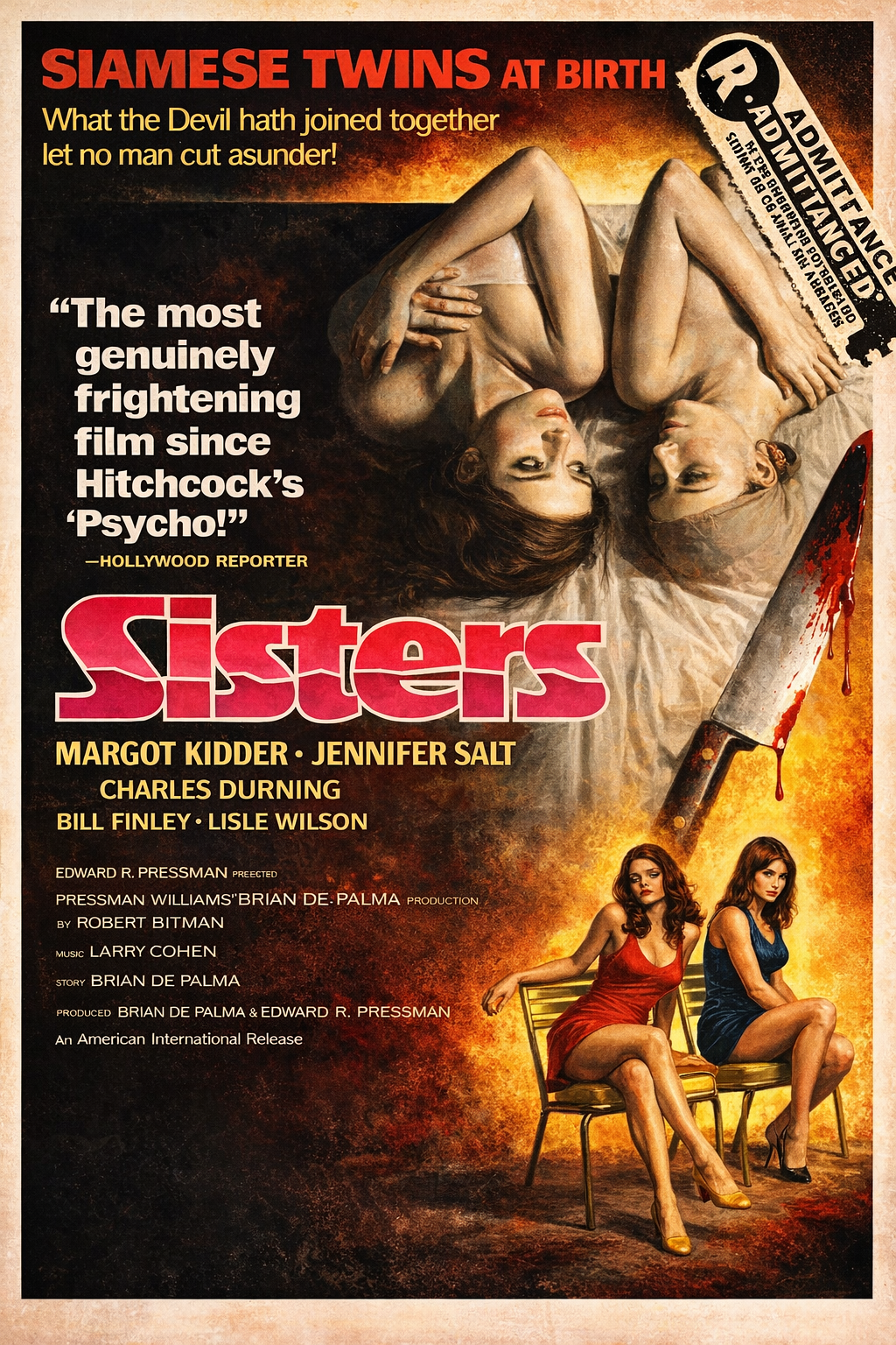 SISTERS (1972) Margot Kidder and Lisle Wilson - Public Domain DVD NO CASE