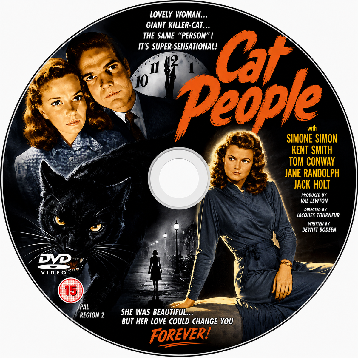 CAT PEOPLE (1942) Simone Simon –Kent Smith –Tom Conway - Public - Public Domain Movie DVD NO CASE