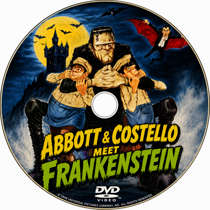 ABBOTT & COSTELLO - MEET FRANKENSTEIN (1948) Bud Abbott, Lou Costello, Bela Lugosi, Lon Chaney Jr., Glenn Strange - Public Domain Movie DVD NO CASE