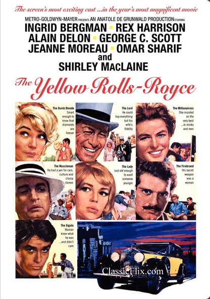 THE YELLOW ROLLS ROYCE (U) (1964) Rex Harrison - PUBLIC DOMAIN DVD ONLY NO CASE