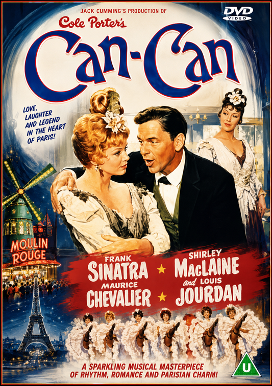 CAN-CAN (1960) Frank Sinatra, Shirley MacLaine, Maurice Chevalier, Louis Jourdan, Juliet Prowse - Public Domain Movie DVD NO CASE