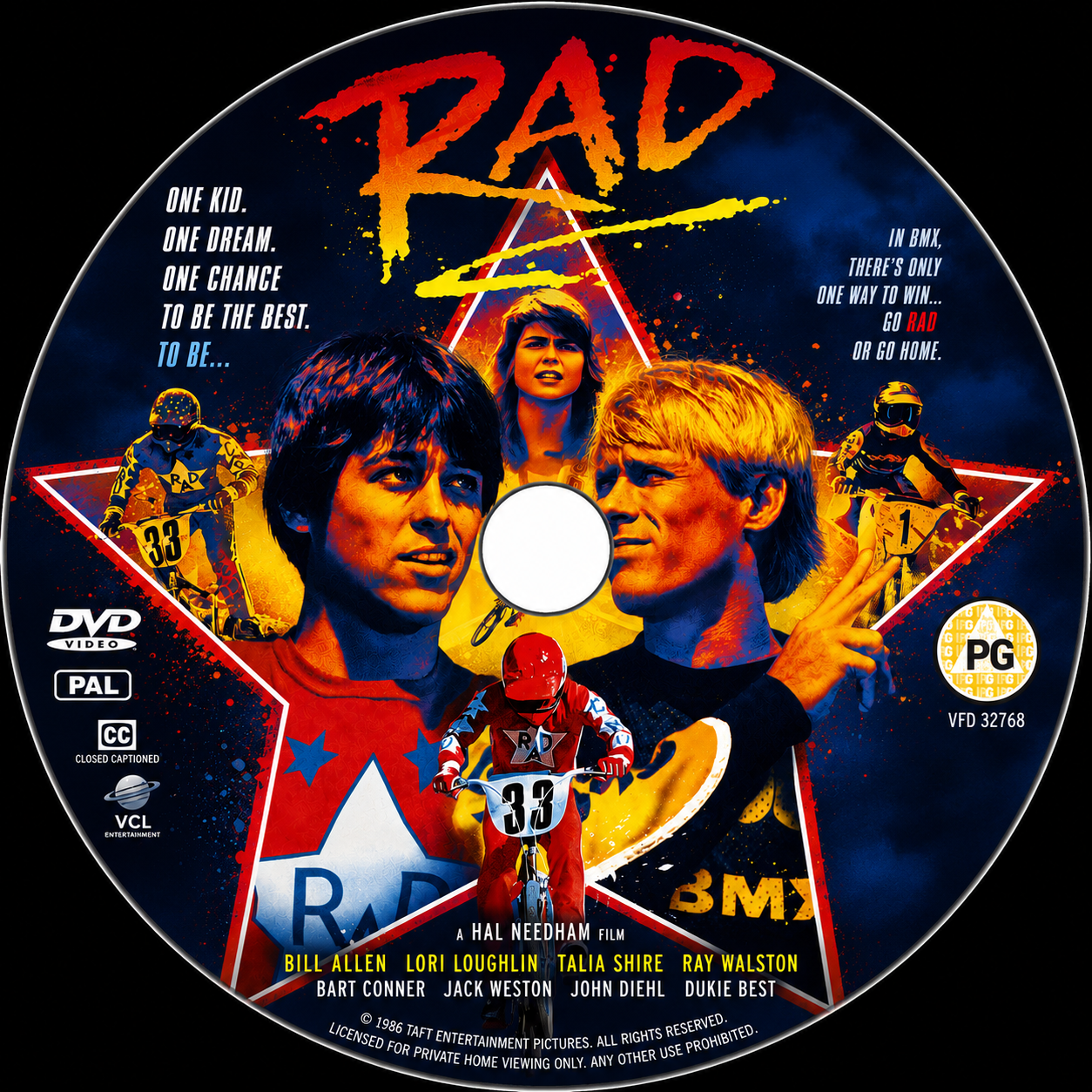 RAD (1986) Bill Allen, Lori Loughlin, Talia Shire, Jack Weston, Ray Walston - DVD NO CASE