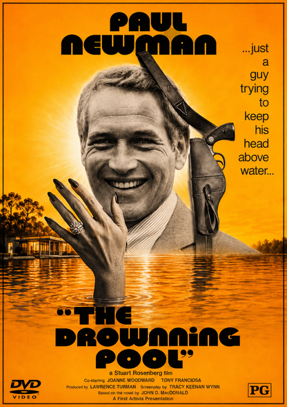 THE DROWNING POOL (1975) Paul Newman,Joanne Woodward,Melanie Griffith - Public Domain DVD NO CASE RARE !