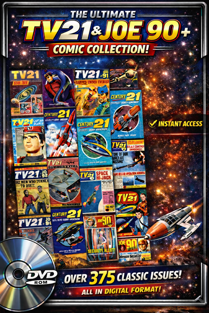 TV21 AND JOE 90 COMICS - 375 FILES - 4.0 GB OF CBR FILES ON DVDROM - FREE POST