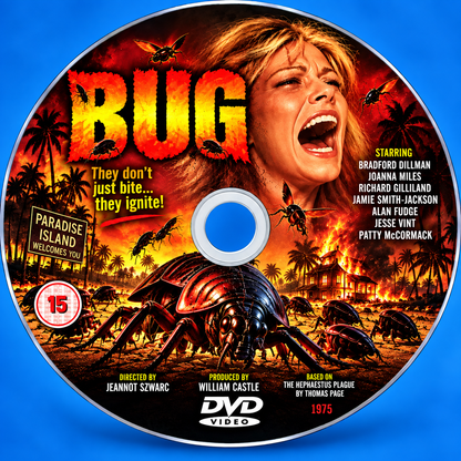 BUG (1975) Starring - Bradford Dillman • Joanna Miles • Richard Gilliland • DVD NO CASE