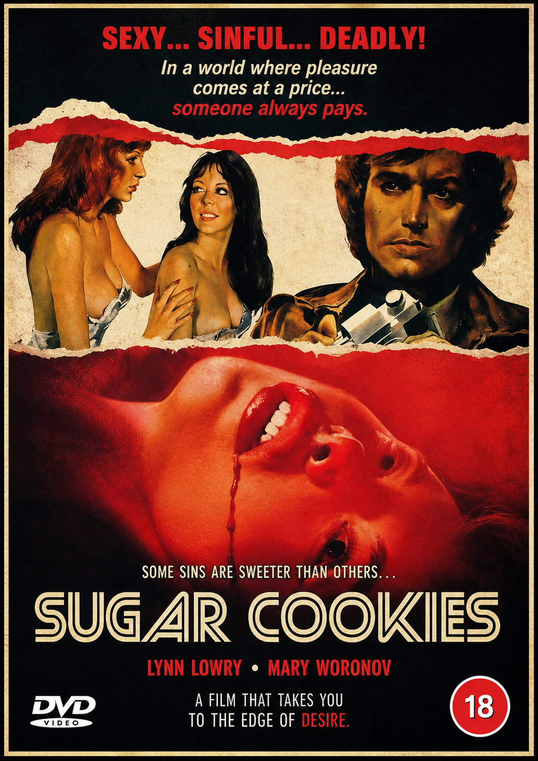 SUGAR COOKIES (1973)  George Shannon,Mary Woronov,Lynn Lowry,Monique van Vooren - Public Domain DVD NO CASE