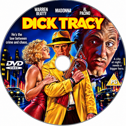 DICK TRACY (1990) Warren Beatty • Al Pacino • Madonna • Glenne Headly • Charlie Korsmo • Dustin Hoffman • William Forsythe • Charles Durning • Mandy Patinkin • Paul Sorvino • Dick Van Dyke• DVD NO CASE