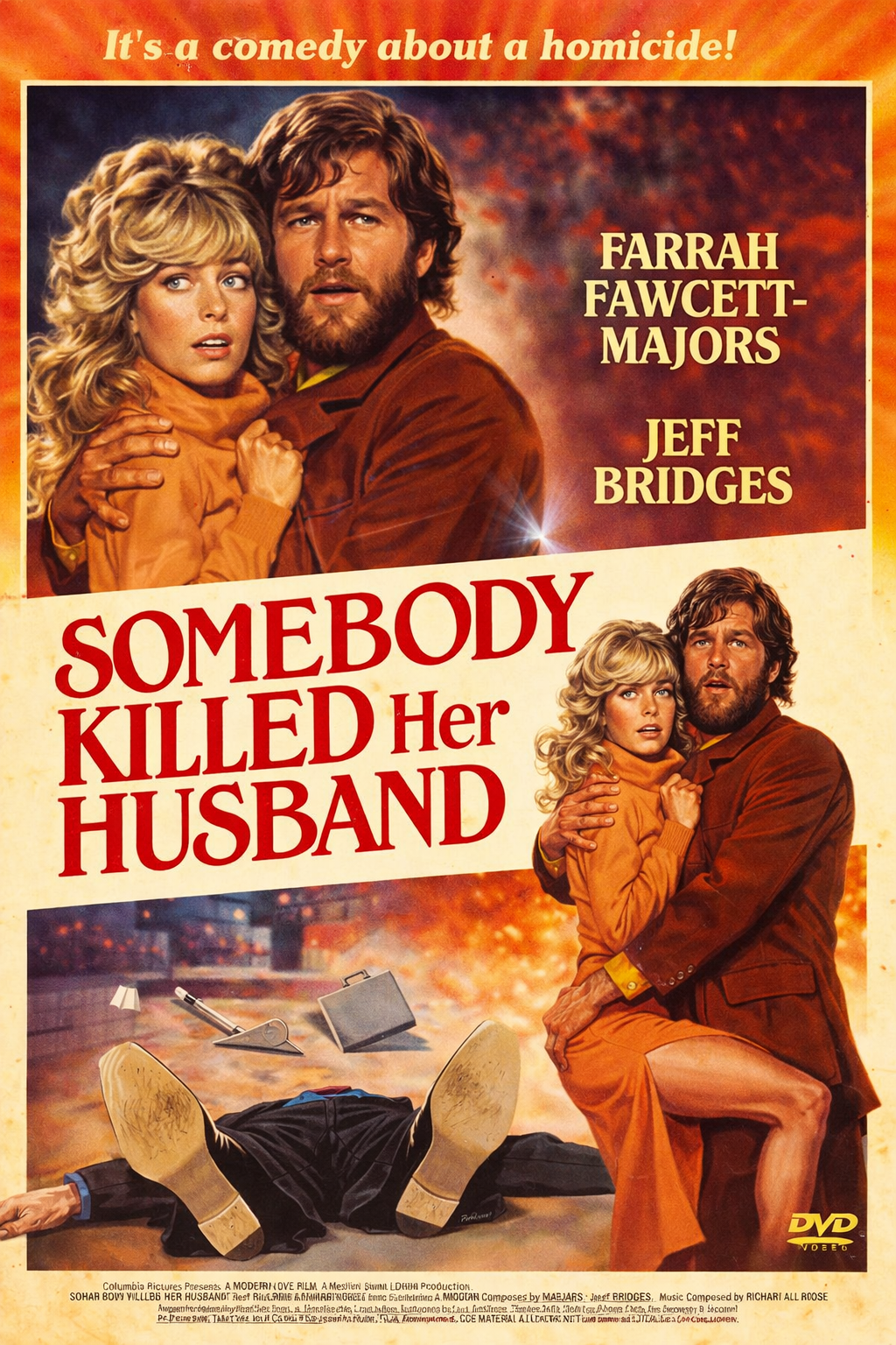 SOMEBODY KILLED HER HUSBAND (1978) Farrah Fawcett - Public Domain Movie DVD NO CASE