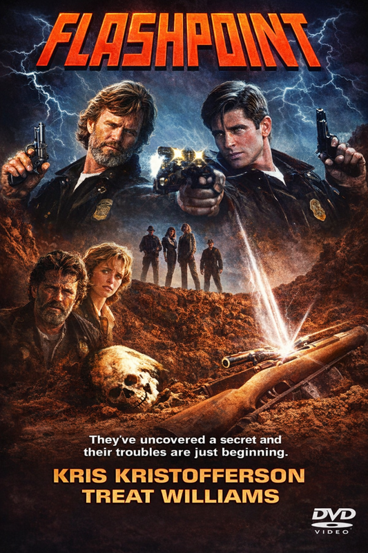 FLASHPOINT (1984) Kris Kristofferson,Treat Williams,Rip Torn,Tess Harper - Public Domain DVD NO CASE RARE !
