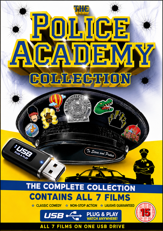 POLICE ACADEMY COLLECTION 7 MOVIE USB MP4 COLLECTION (1984-1994) USB