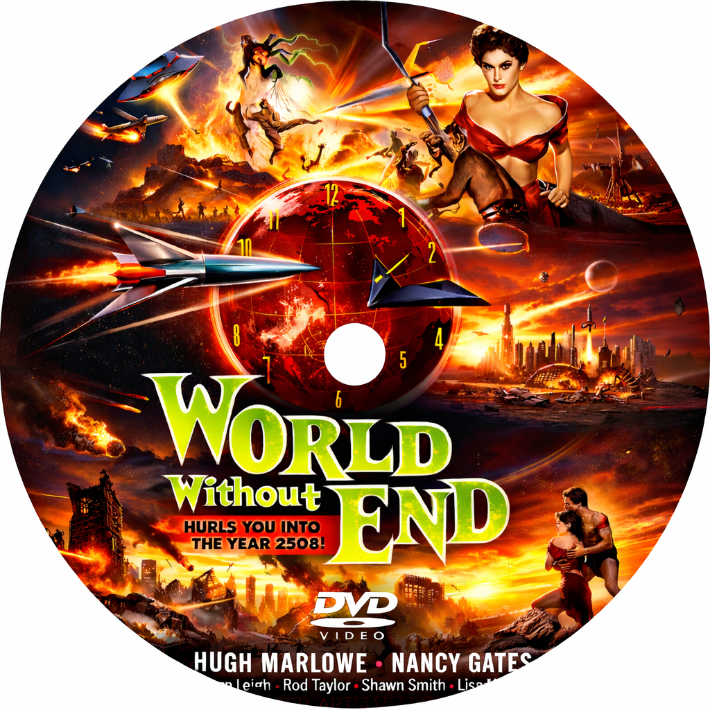 WORLD WITHOUT END (1956) Hugh Marlowe,Nancy Gates - Public Domain DVD NO CASE
