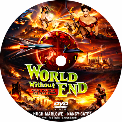 WORLD WITHOUT END (1956) Hugh Marlowe,Nancy Gates - Public Domain DVD NO CASE