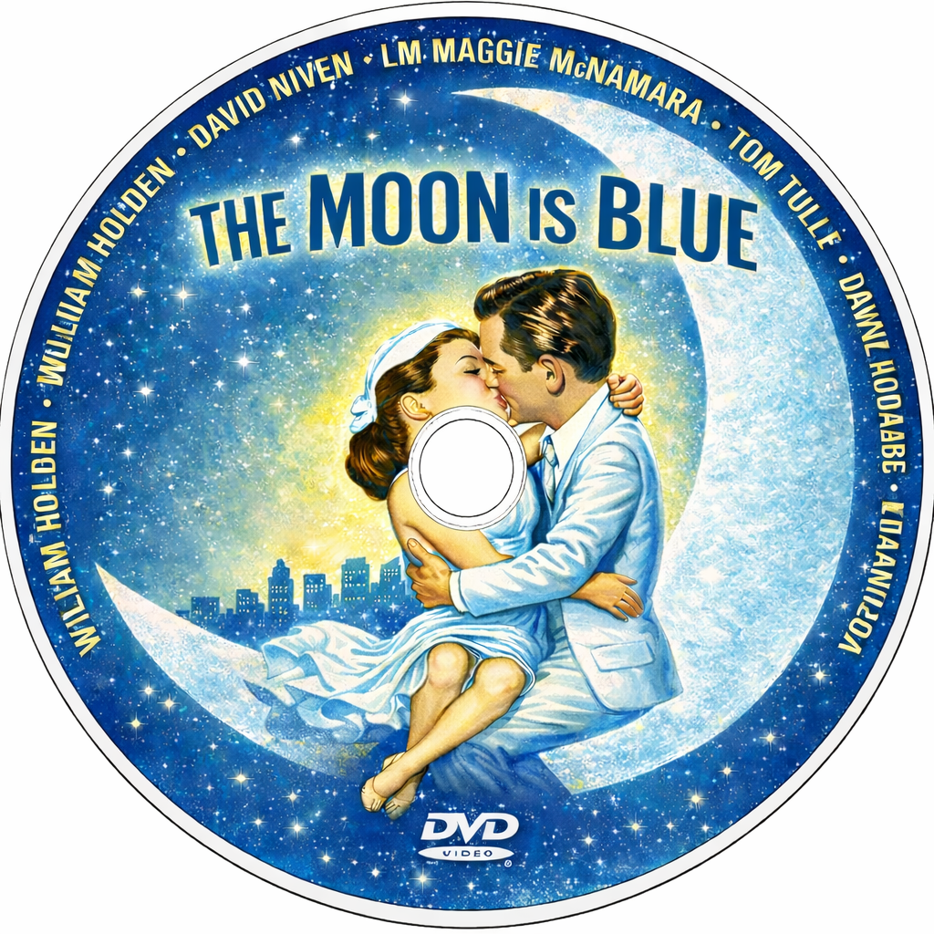 THE MOON IS BLUE (1953)  William Holden,David Niven,Maggie McNamara - Public Domain DVD NO CASE RARE !