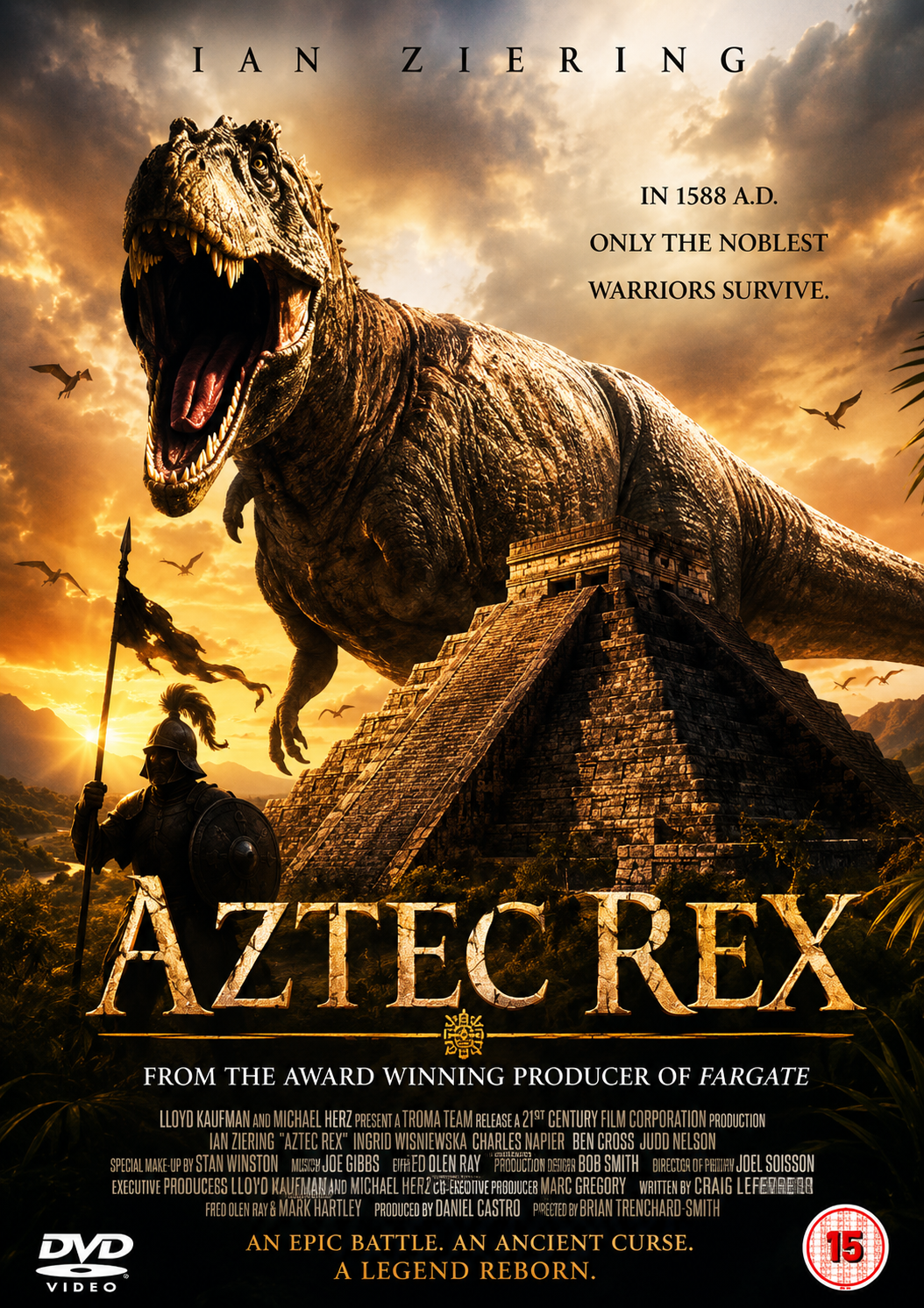 AZTEC REX (2008)  Ian Ziering, Marco Sanchez, Dichen Lachman, Calvin Jung - VERY RARE DELETED TITLE ! - DVD NO CASE