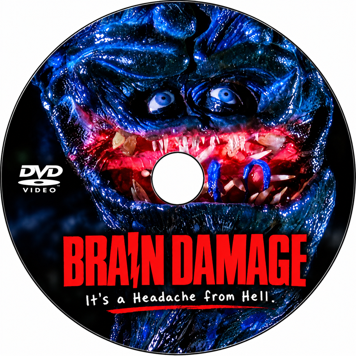 BRAIN DAMAGE (1988) Rick Hearst, Jennifer Lowry, Gordon MacDonald - PUBLIC DOMAIN DVD ONLY NO CASE