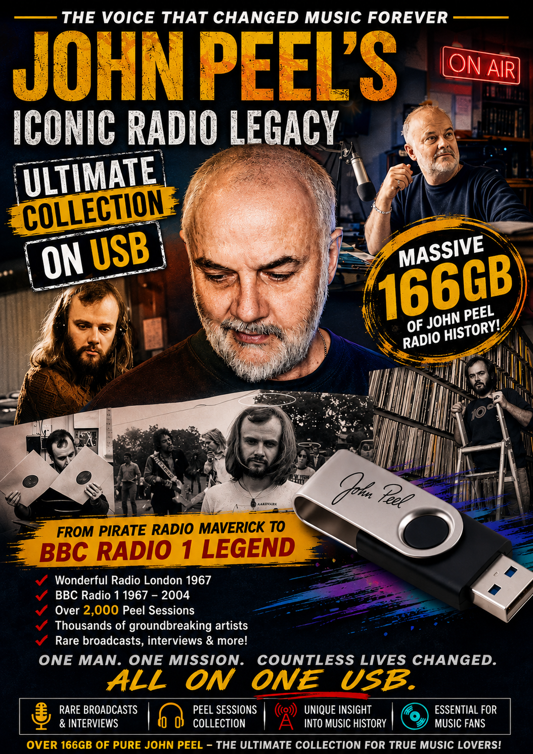 JOHN PEEL THE ULTIMATE RADIO COLLECTION ON USB 166GB