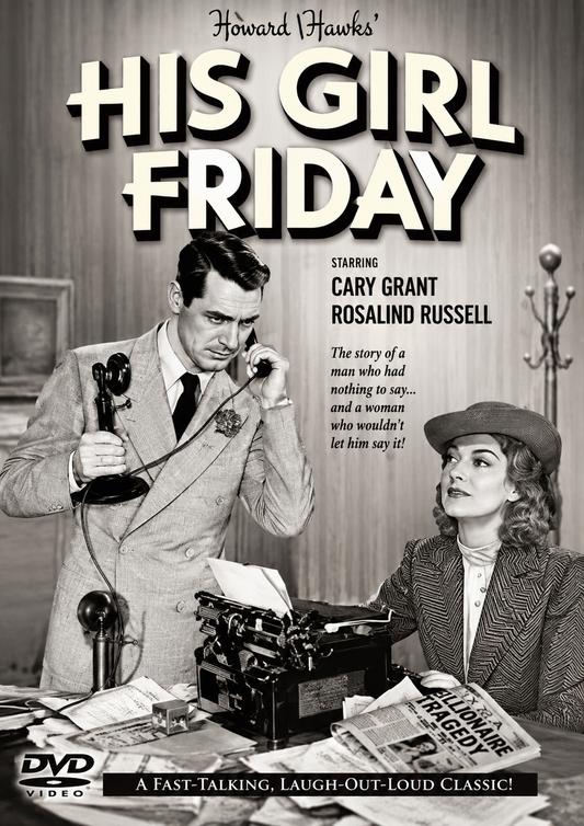 HIS GIRL FRIDAY (1940) Cary Grant, Rosalind Russell, Ralph Bellamy, Gene Lockhart - Public Domain DVD NO CASE