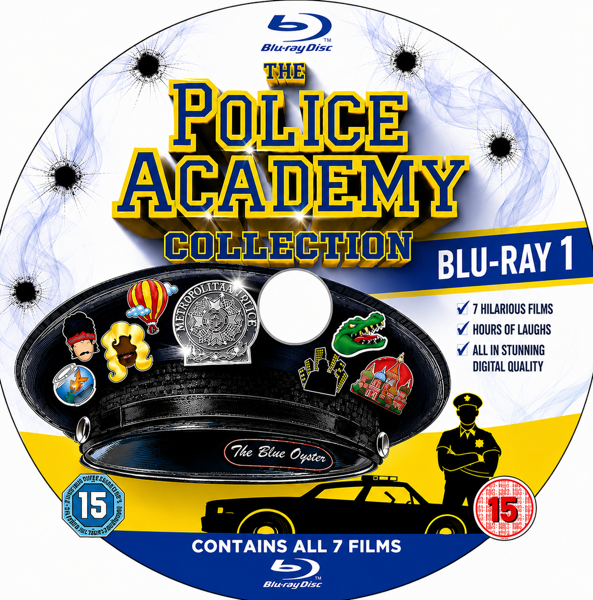 POLICE ACADEMY COLLECTION 7 MOVIE x2 BLU-RAY MP4 COLLECTION (1984-1994) BLU-RAY NO CASE
