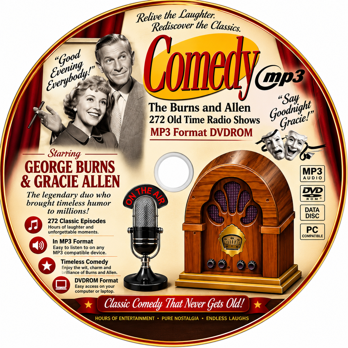 THE BURNS AND ALLEN SHOW - 272 Old Time Radio Shows MP3 Audio DVDROM