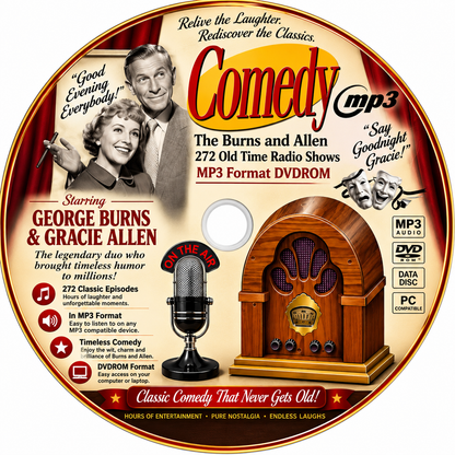 THE BURNS AND ALLEN SHOW - 272 Old Time Radio Shows MP3 Audio DVDROM