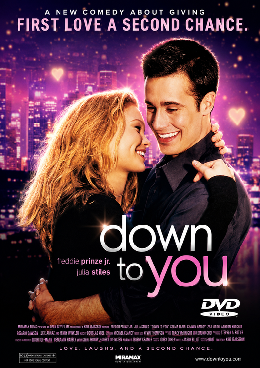 DOWN TO YOU (2000) Freddie Prinze, Jr. ,Julia Stiles, Selma Blair, Ashton Kutcher, Henry Winkler - VERY RARE DELETED TITLE ! - DVD NO CASE