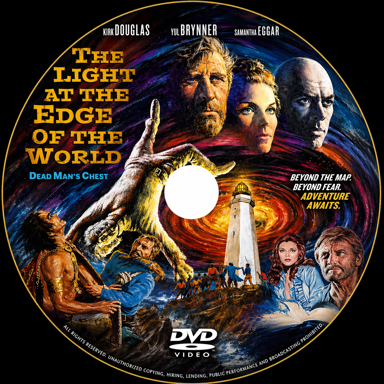 THE LIGHT AT THE EDGE OF THE WORLD (1971) Yul Brynner, Kirk Douglas, Samantha Eggar, Fernando Rey - Public Domain Movie DVD NO CASE