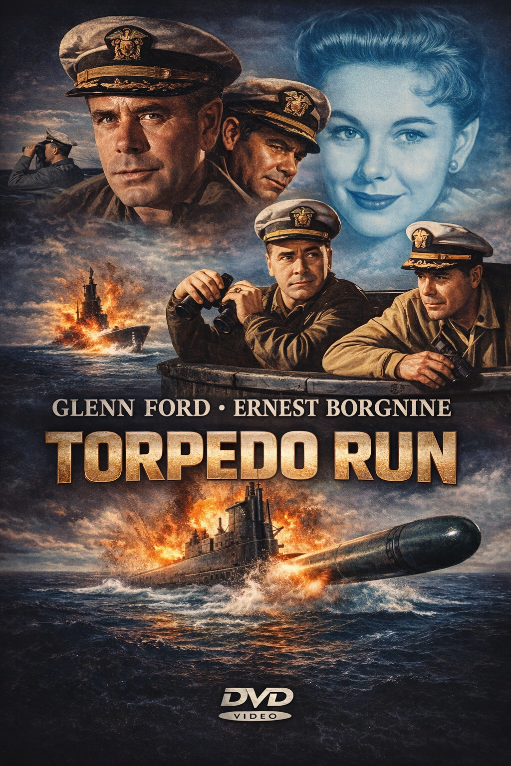 TORPEDO RUN  (1958) Glen Ford, Ernest Borgnine - Public Domain DVD NO CASE