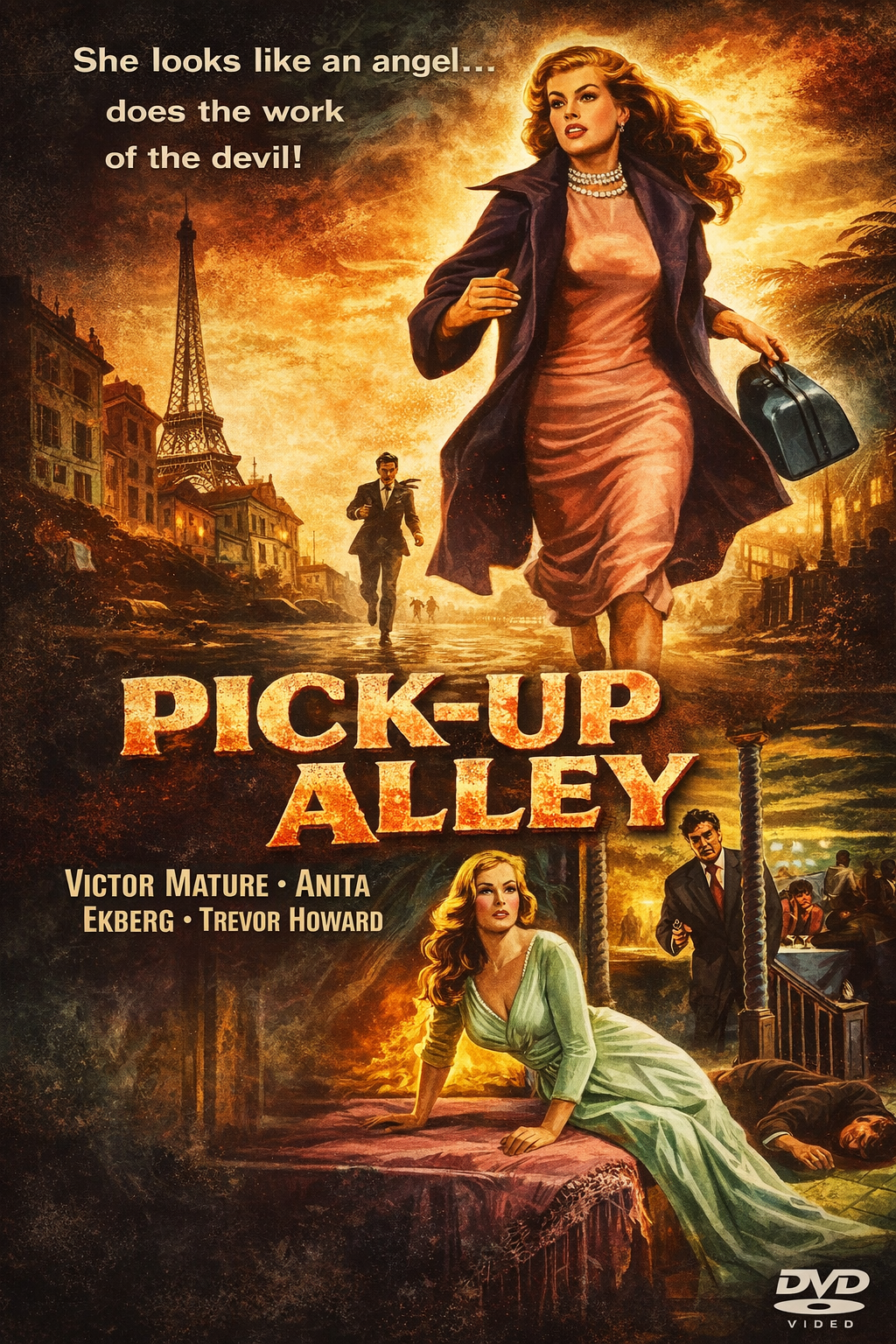 PICK UP ALLEY (1957) Andre Morell Anita Ekberg - DVD-Public Domain DVD NO CASE