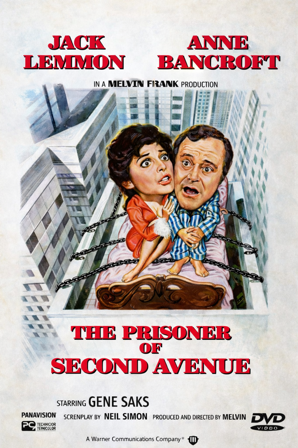 THE PRISONER OF SECOND AVENUE (1975) Jack Lemmon - Public Domain DVD NO CASE