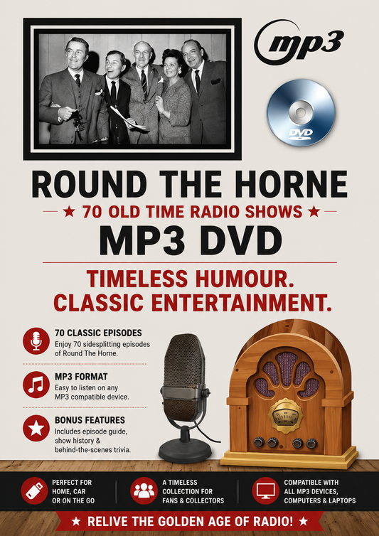 Round The Horne 70 Old Time Radio Shows MP3 Audio DVDROM - Free Post