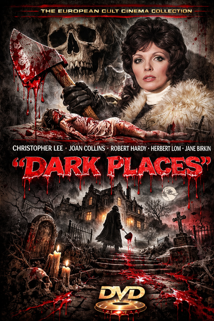 DARK PLACES (1974) - Christopher Lee, Joan Collins, Herbert Lom - Public Domain DVD NO CASE