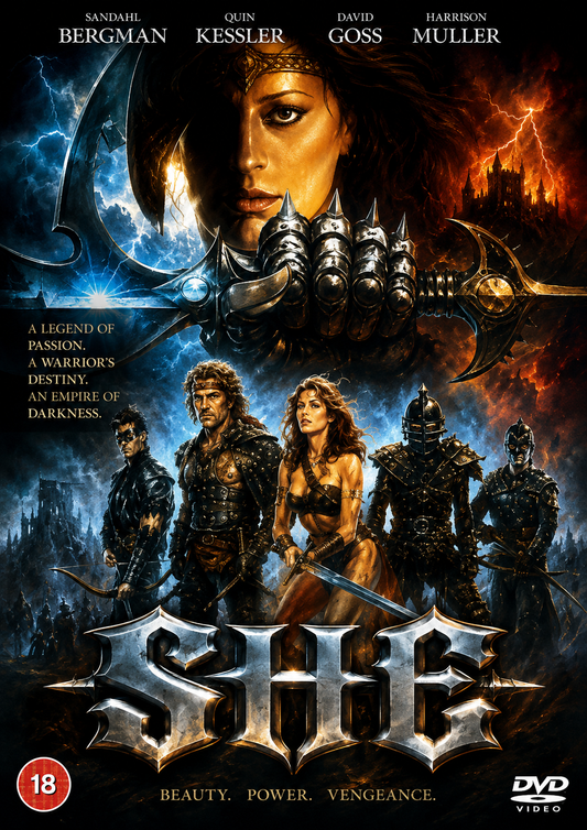 SHE (1984)  Starring - Sandahl Bergman, David Goss, Quin Kessler, Harrison Muller Jr. - PUBLIC DOMAIN DVD ONLY NO CASE