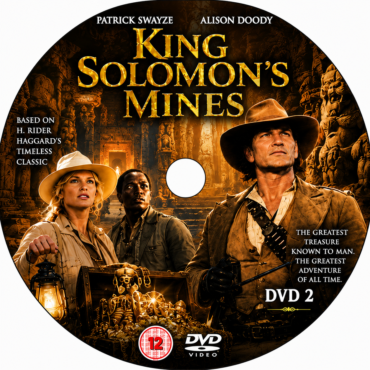 KING SOLOMON'S MINES (2004) Patrick Swayze, Alison Doody, Roy Marsden, John Standing, Gavin Hood - Public Domain Movie DVD NO CASE
