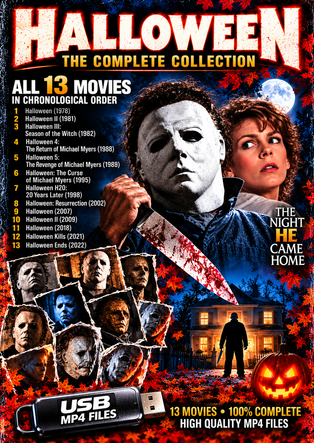 HALLOWEEN - THE COMPLETE 13 MOVIE COLLECTION 1978–2022 USB