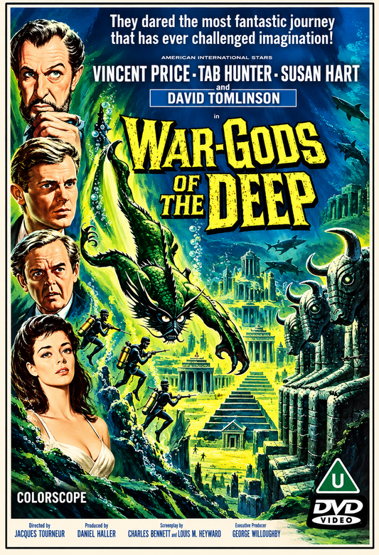 WAR GODS OF THE DEEP (1965) Vincent Price,David Tomlinson,Tab Hunter,Susan Hart - PUBLIC DOMAIN DVD ONLY NO CASE
