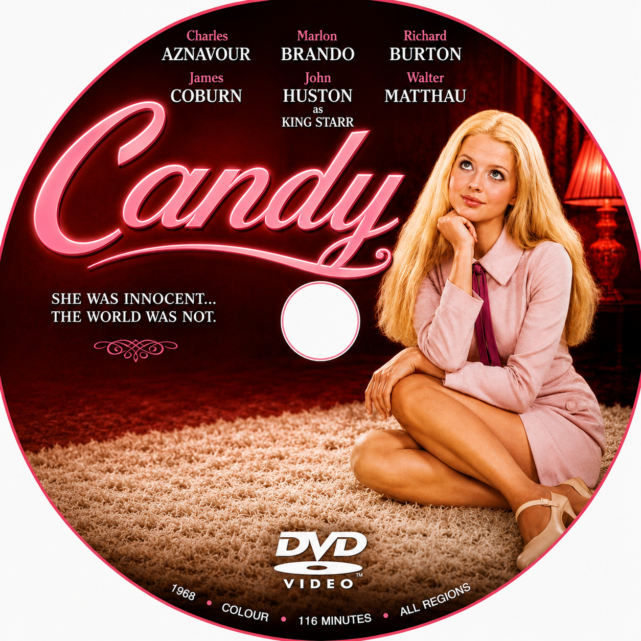CANDY (1968) Marlon Brando, Richard Burton, James Coburn, and Ringo Starr - Public Domain DVD NO CASE