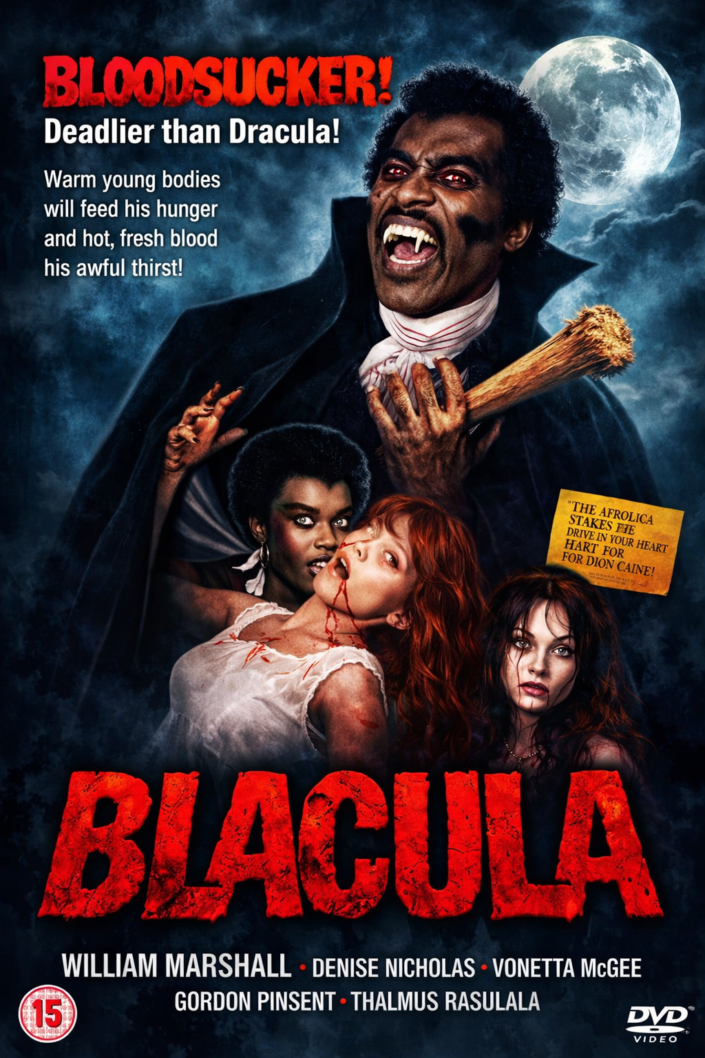 BLACULA (1972) William Marshall, Vonetta McGee, Denise Nicholas, Gordon Pinsent - Public Domain Movie DVD NO CASE