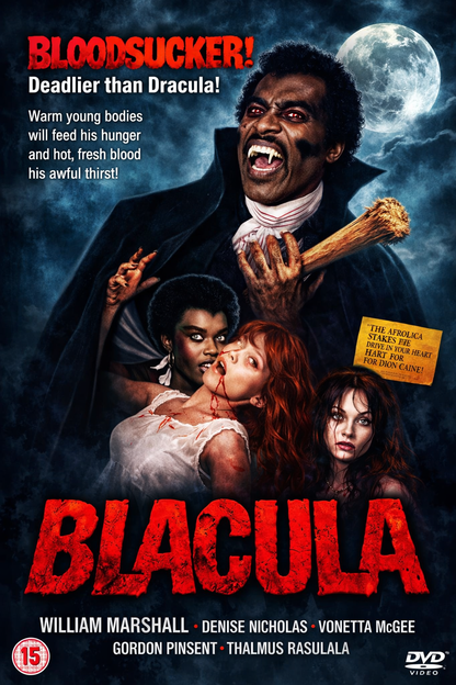 BLACULA (1972) William Marshall, Vonetta McGee, Denise Nicholas, Gordon Pinsent - Public Domain Movie DVD NO CASE