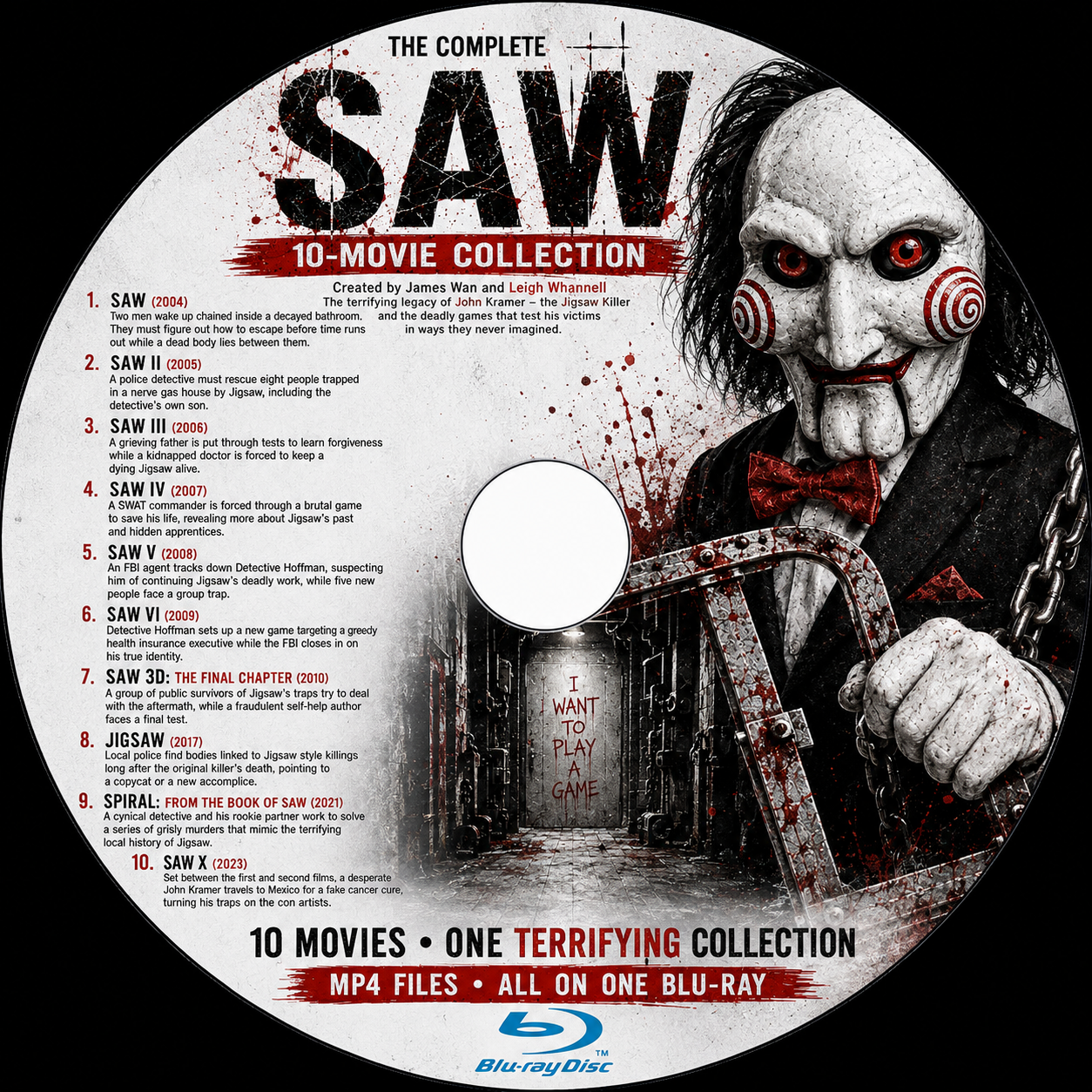 SAW - THE COMPLETE 10-MOVIE COLLECTION ON ONE BLU-RAY