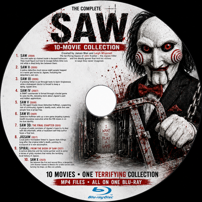 SAW - THE COMPLETE 10-MOVIE COLLECTION ON ONE BLU-RAY