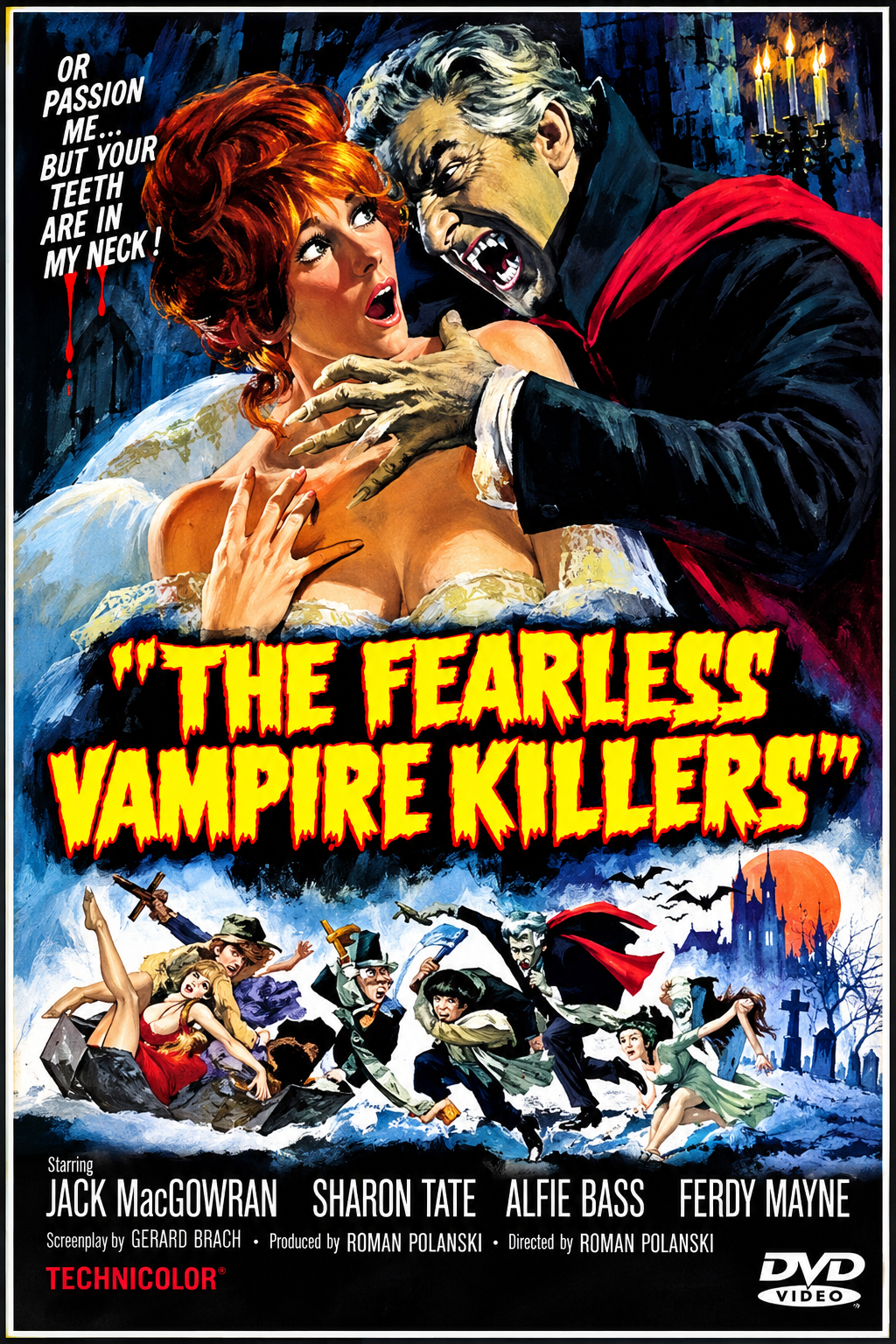 THE FEARLESS VAMPIRE KILLERS (1967) Jack MacGowran,Roman Polanski,Sharon Tate,Alfie Bass - Public Domain DVD NO CASE