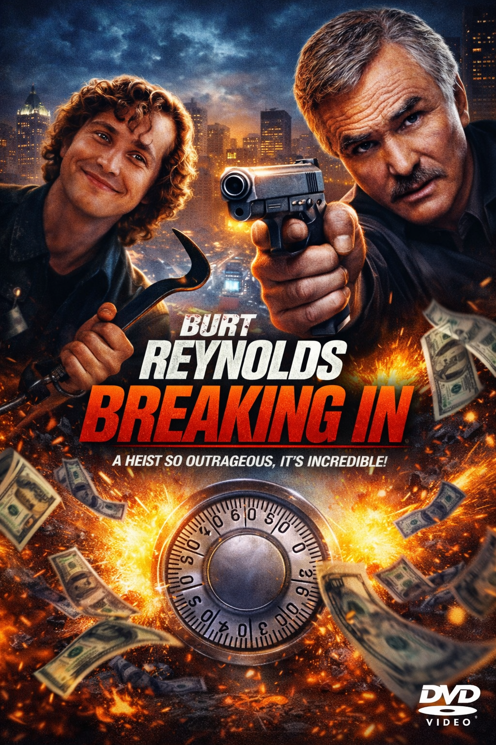 BREAKING IN (1989)  Burt Reynolds, Casey Siemaszko - Public Domain Movie DVD NO CASE