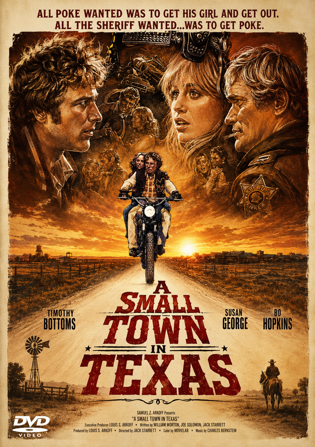 A SMALL TOWN IN TEXAS (1976) Bo Hopkins, Susan George, Timothy Bottoms, John Karlen, Art Hindle - DVD NO CASE