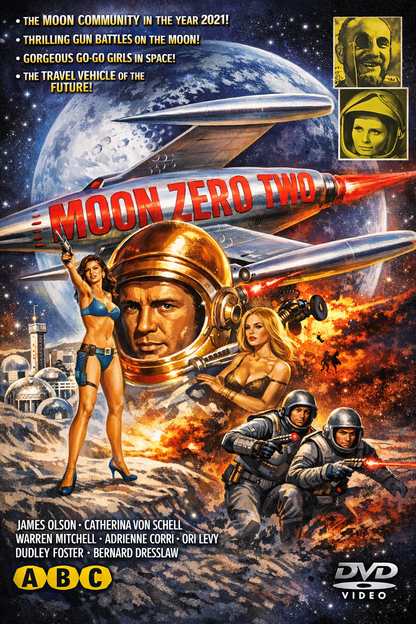 MOON ZERO TWO (1969) Adrienne Corri, Bernard Bressl -  Public Domain DVD NO CASE