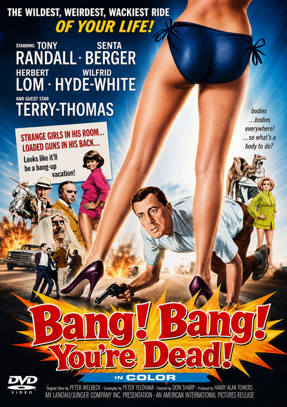 BANG! BANG! YOU'RE DEAD (1966) Tony Randall, Senta Berger, Herbert Lom, Wilfrid Hyde-White, Terry-Thomas - VERY RARE DELETED TITLE ! - DVD NO CASE
