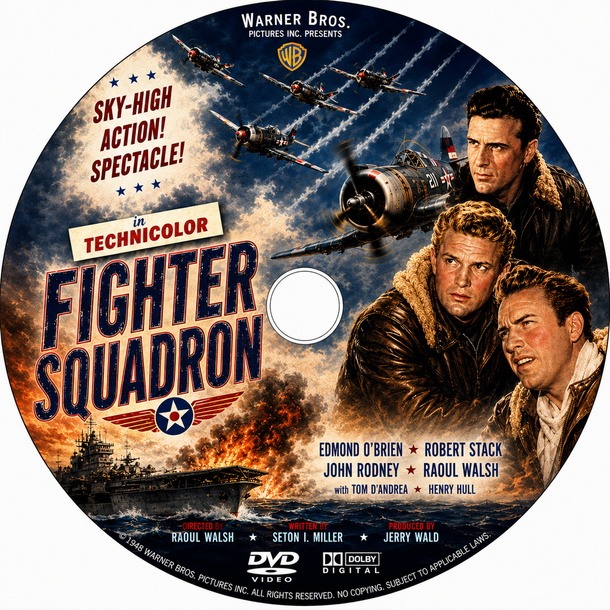 FIGHTER SQUADRON (1948) Edmond O'Brien - Public Domain DVD NO CASE