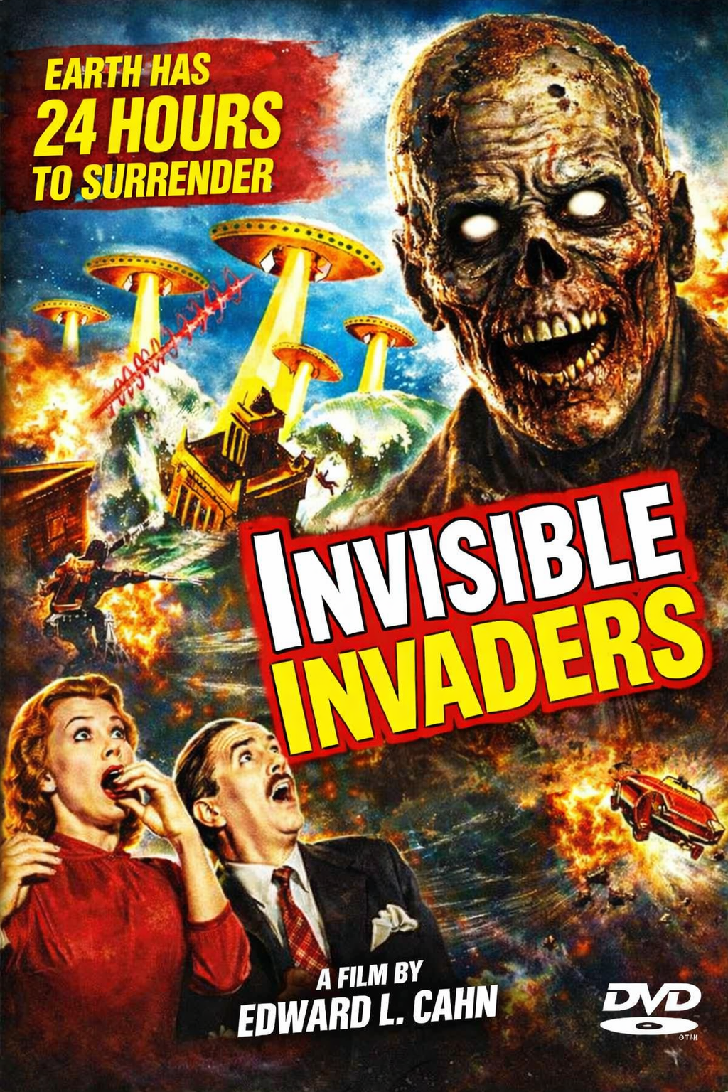 INVISIBLE INVADERS (1959) John Agar - Public Domain DVD NO CASE