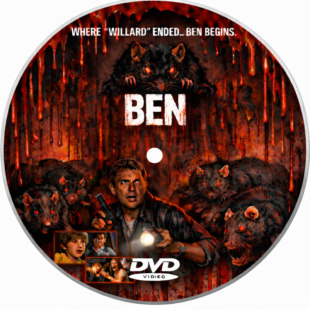 BEN  (1972) Lee Montgomery, Public Domain DVD NO CASE RARE !